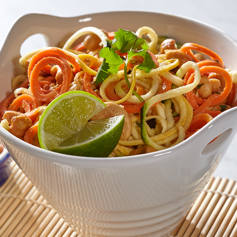Recipe - Garlic Lime Spiralized Vegetables with Cashews